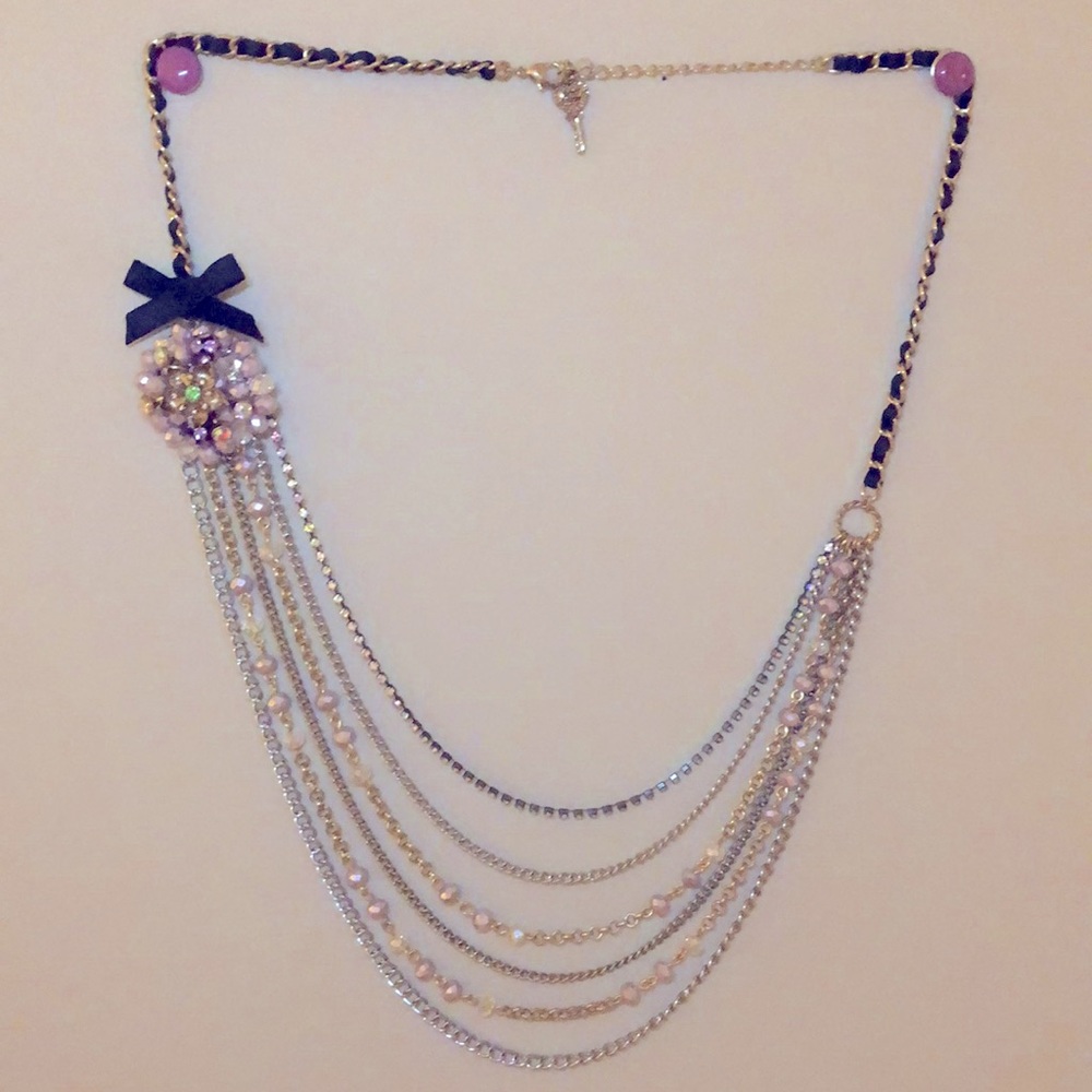 Vintage Betsey Johnson Waterfall Pendant Necklace